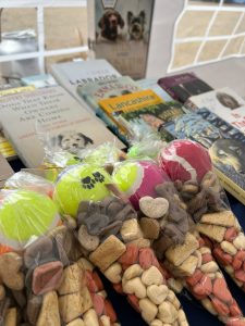 Dog treat bags and animal books for sale